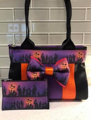 orange, purple, black seatbelt shoulder bag *Not my make but something I can make*